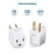thumbnail image 4 of Adaptadores Cable Matters Blanco Paquete de 3 Clavijas 2 a 3, 4 of 6