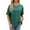 Green, variant on Giftesty Womens Tops Plus Size Womens Fashion Print Tops Short Sleeve Out Blouse Funny Round Neck T-Shirt Tops