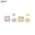 thumbnail image 5 of S925 silver VVS moissanite square earrings simple earrings with diamond pen, 5 of 10