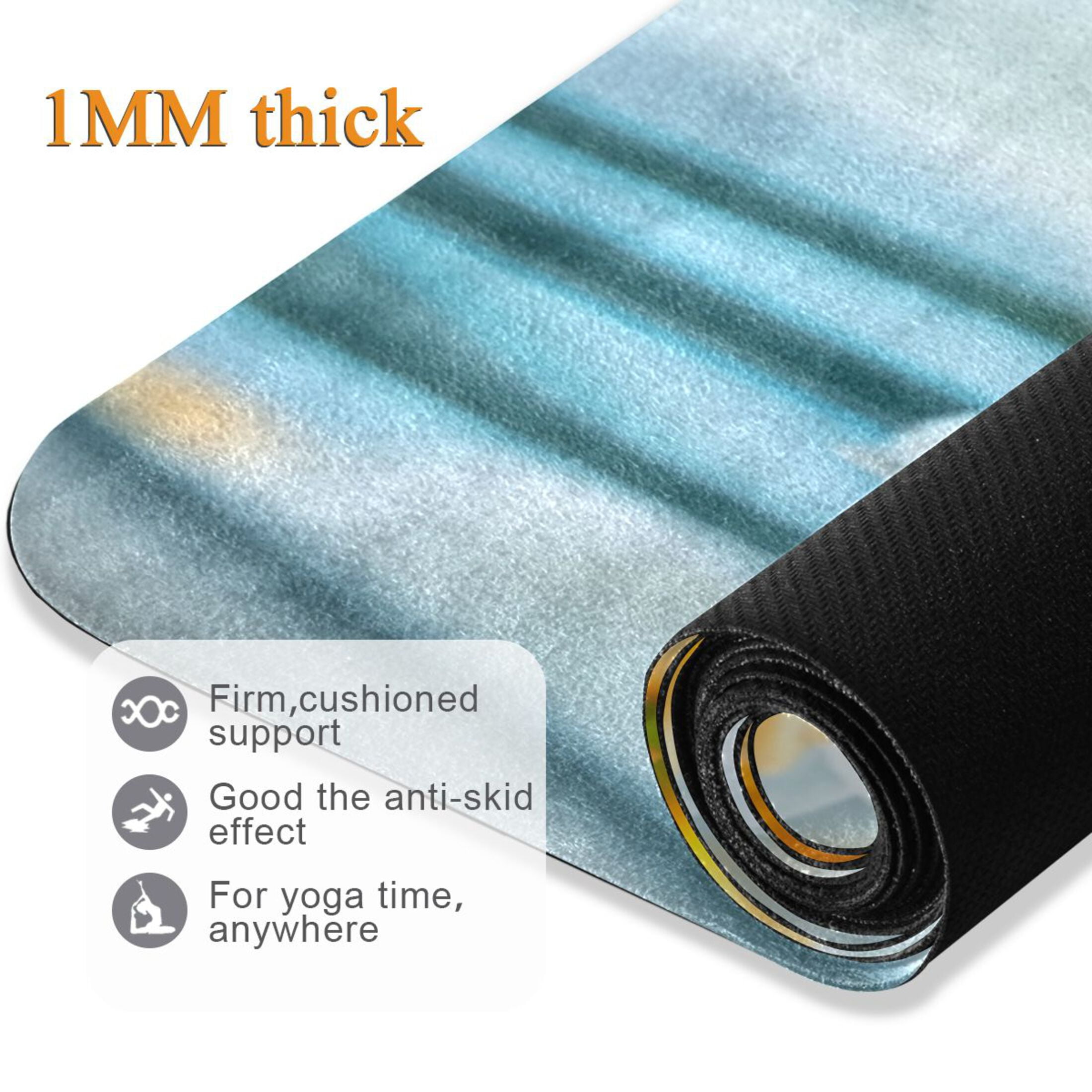 BZSMCE Yoga Mat Women Fitness Mat Graceful White Pattern
