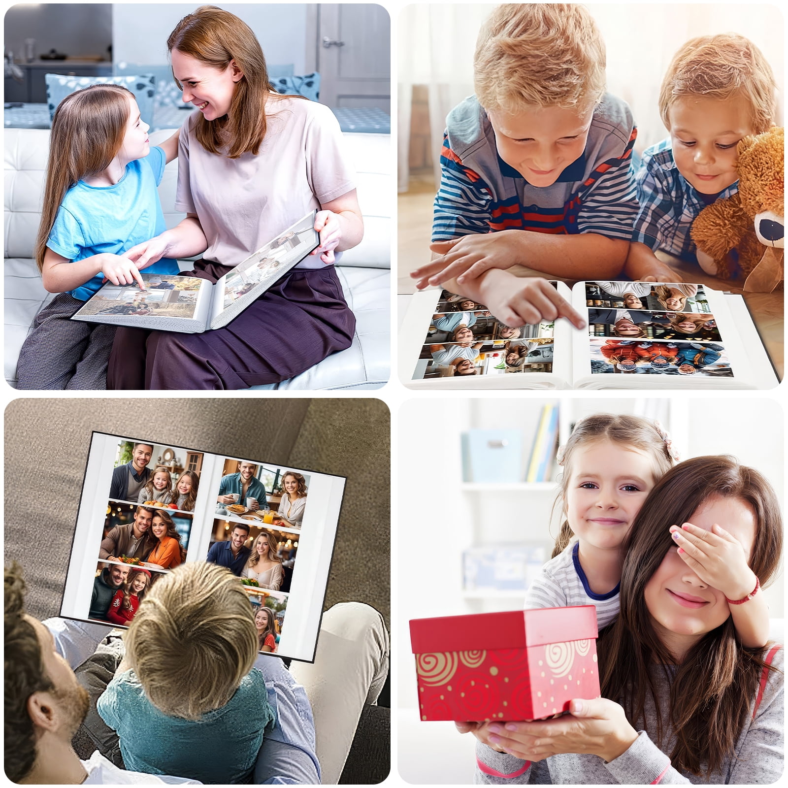 4x6 Photo Album Holds 300 Pictures, Leather Cover with Front Window, Large Capacity Slip-in Picture Albums with Horizontal Pockets for Wedding Kids Travel Anniversary Family Baby Photo Books, Black