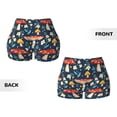 thumbnail image 5 of Yiaed Colorful Mushrooms Print Women's Athletic Shorts Running Shorts Sporty Short High Waisted Elastic Workout Shorts for Yoga Gym Running & Sports -X-Large, 5 of 6