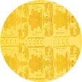 thumbnail image 1 of Ahgly Company Indoor Round Abstract Yellow Modern Area Rugs, 6' Round, 1 of 4