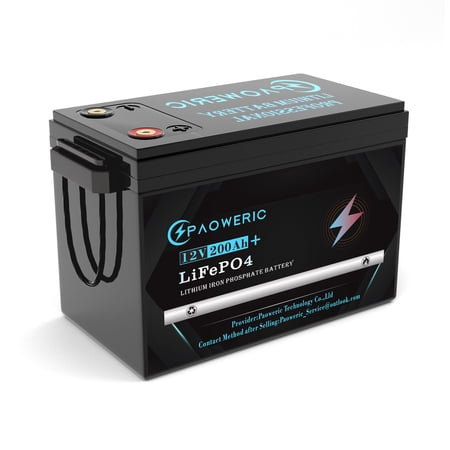 12V 200Ah LiFePO4 Battery with 150A BMS, Max. 1920W Power,Compact Lithium Iron Phosphate Battery for Solar,RV,Home Energy Storage