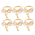 thumbnail image 5 of HOOWIFFY Bow Shape Napkin Holder Golden 6Pcs 1.7x1.7x1.3In, 5 of 8
