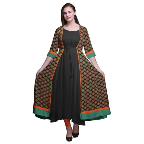 Bimba Printed Anarkali DressÂ ForÂ Women Indian Kurti Sleeveless Flared Kurta