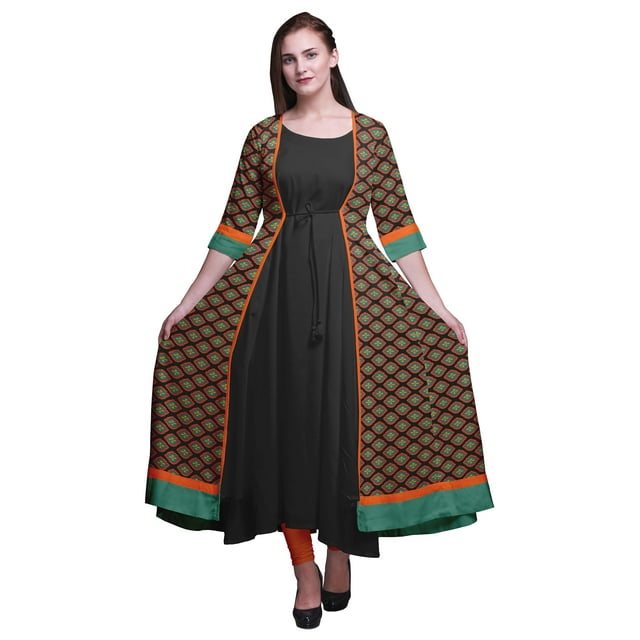 Bimba Kurta Long pour Femmes Anarkali Kurta Style Chic Tunique Kurti Ethnique Robe Longue