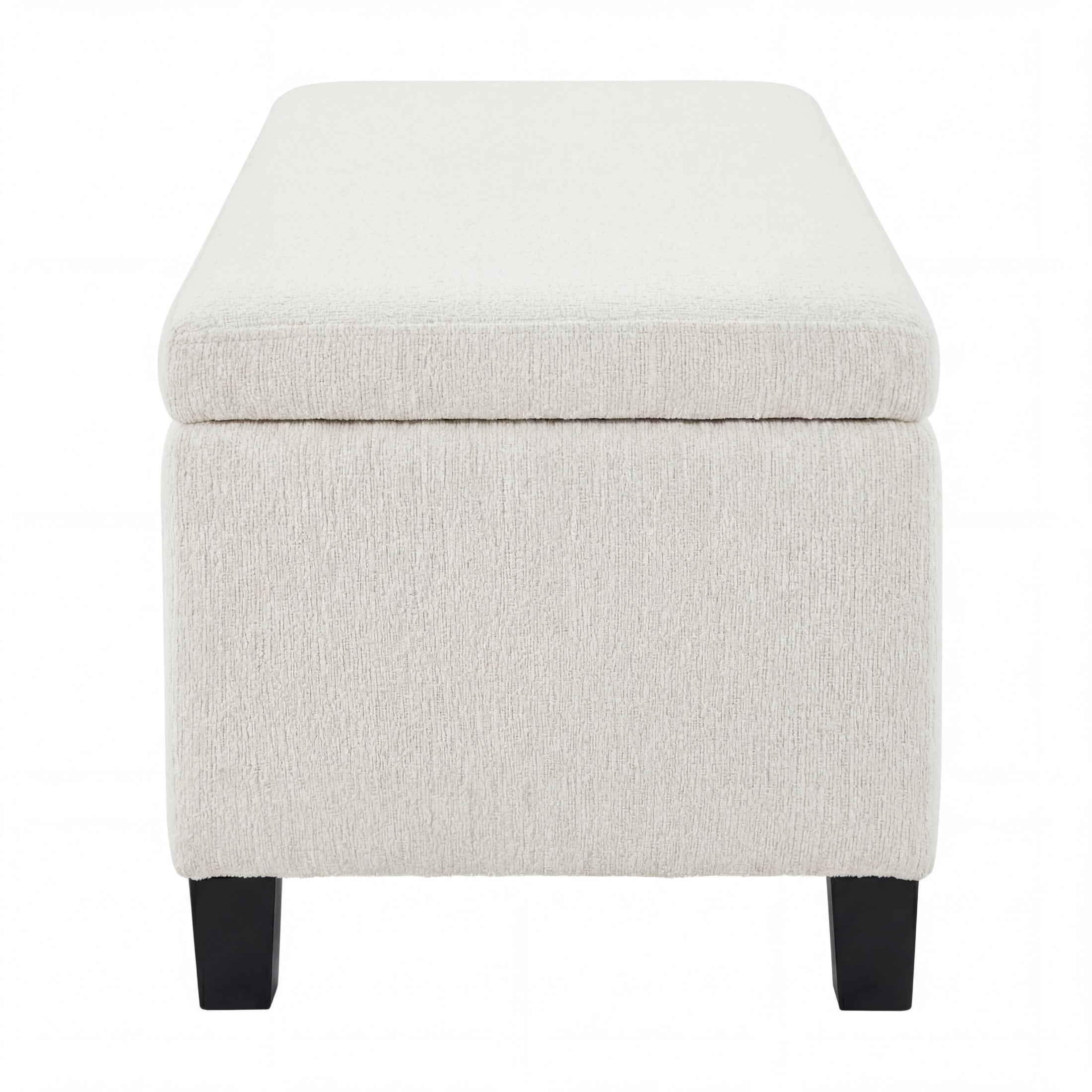 Christopher Knight Home Storage Ottoman Bench with Rubberwood Legs, Lift-Top Design, White