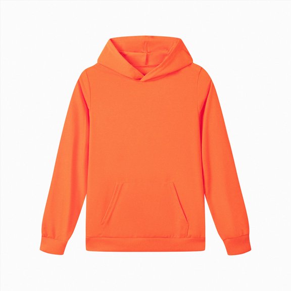 YDFCWXW Soft Solid Hoodie Sweatshirt for Kids Boys and Girls Casual Pullover (Orange, 3-4 Years)