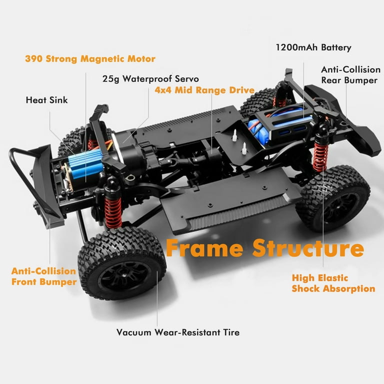 ARRIS, MN128 1/12 RC Car, 4WD Crawler, Off Road Climbing, LED