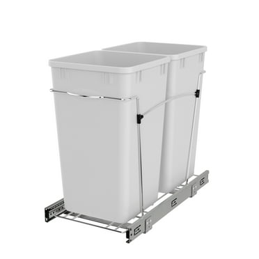 Rev-A-Shelf Double 27 Quart Sliding Pull Out Waste Bin Containers
