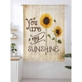 thumbnail image 2 of Sheer Curtains 63 Inch Length, Sunflowers Semi Sheer Curtains Light Filtering Window Treatment, Vintage Bee You Are My Sunshine Beige Privacy Voile Drapes for Living Room Bedroom 52x63 Inch, 2 of 7