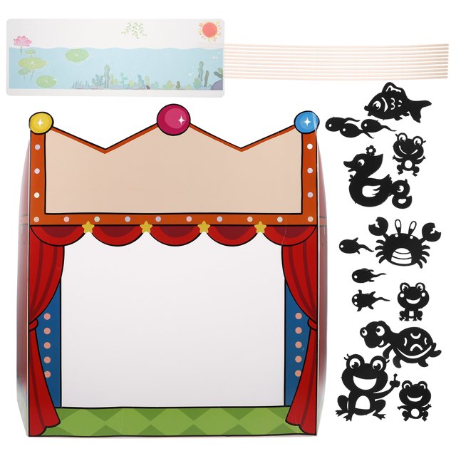 1 juego de marionetas de sombras (DIY) con accesorios, juego de marionetas de sombras para niños, teatro de marionetas de sombras y juguetes para contar historias
