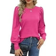 thumbnail image 2 of CHICLOOM Womens Casual Tops Under $11 Round Neck Long Sleeve Tops T-Shirt Basic Tees Womens Fall Tops M, 2 of 6