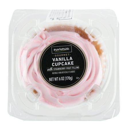 Marketside Gourmet Vanilla Cupcake with Strawberry Fruit Filling, 6 oz