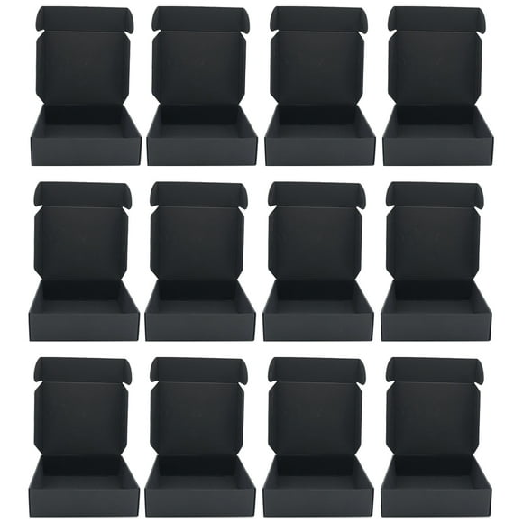 KAKOWELY Ensemble de Boîtes de Rangement 24 Pcs Noir Boîtes d'Emballage Pratiques Boîtes de Déménagement Boîtes de Rangement Express2.91"X2.83"X1.14 Pouces