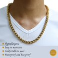 thumbnail image 5 of Infinique Creations - 18K Gold Plated Stainless Steel Wheat Braided Chain Bracelet Necklace 3mm - 8mm, 5 of 7
