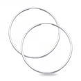 thumbnail image 1 of Plain Hoops Round Earrings Solid 14k White Gold Endless Design Classic Polished Finish 40 x 1.5 mm, 1 of 1