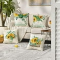 thumbnail image 2 of Watercolor Sunflower Throw Pillow Cover, 16 x 16 Inch Eucalyptus Leaves Summer Holiday Party Cushion Case for Sofa Couch Set of 4, 2 of 6