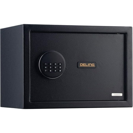 Electronic Safe Box with Keypad & Keys Money Lock Boxes Safety Boxes for Home Office Hotel Rooms Business Jewelry Gun Cash Steel Alloy Drop Safe 12.2 x 7.87 x 7.87 (25 S)