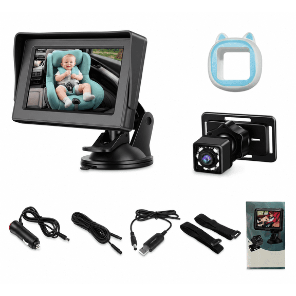 4.3-inch in-vehicle camera with clear night vision, suitable for cars, safe driving, and reversing camera.