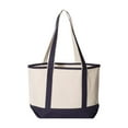 thumbnail image 3 of Q-Tees - 20L Small Deluxe Tote - Q125800 - Natural/ Navy - Size: One Size, 3 of 3