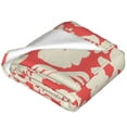 thumbnail image 4 of Bingfone Beige Flowers Print Flannel Fleece Blanket Throw Blanket For Bed,Sofa,Couch,Travel,Camping(80"X60"), 4 of 9
