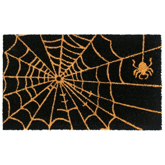 RugSmith Natural Machine Tufted Spider web Doormat, 18" x 30"