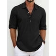 thumbnail image 2 of Classic Shirts Mens Linen Long Sleeve Button-Up Lapel Shirts Casual Summer Beach Shirt, 2 of 4