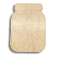 thumbnail image 2 of Unfinished Wood Etched Jar of Hearts Shape 20" / 1/4", 2 of 2