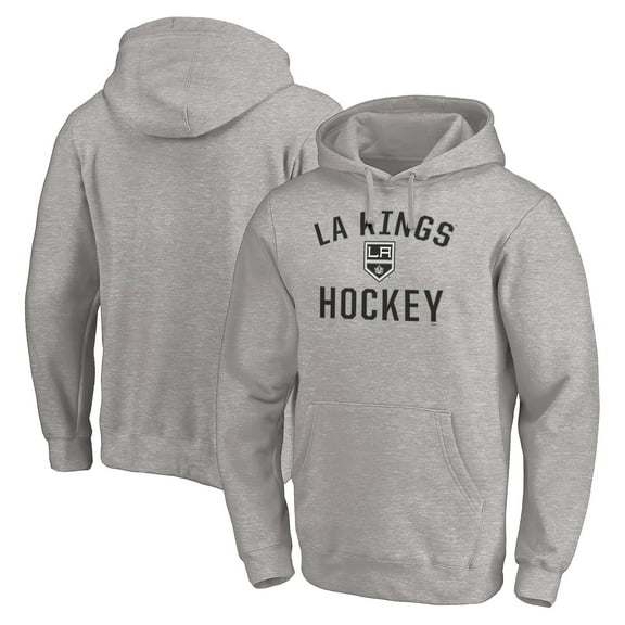 Men's Heather Gray Los Angeles Kings Victory Arch Team Fitted Pullover Hoodie