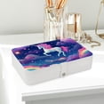 thumbnail image 6 of Unicorn Decorative PU Leather Earring and Jewelry Organizer Box with Removable Compartment, Portable, 6 of 6