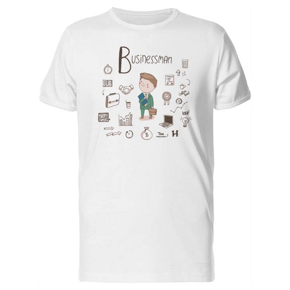 Businessman Doodle Equipment T-Shirt Men -Image by Shutterstock, Male Large