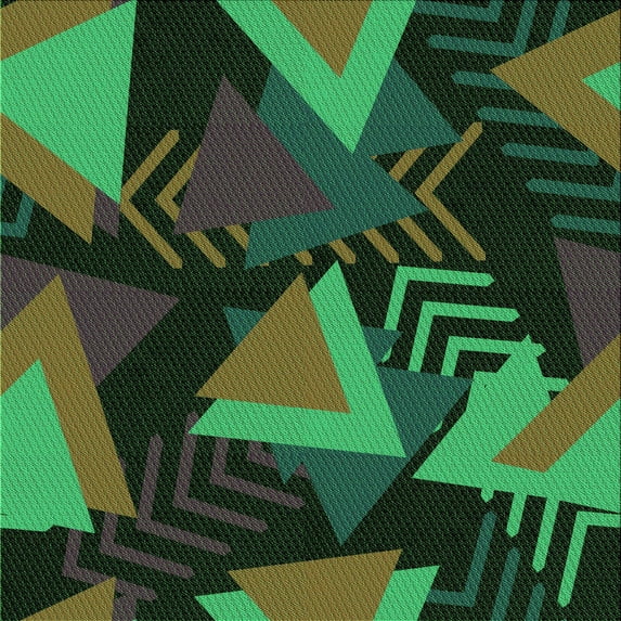 Ahgly Company Indoor Square Patterned Dark Forest Green Area Rugs, 5' Square