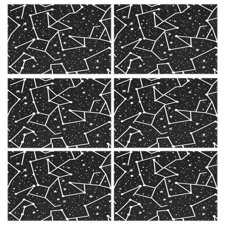 

Stars Pattern Design 6-Piece 12x18in Durable Place Mats Heat-Proof and Non-Slip