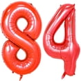 thumbnail image 1 of Ballons Numériques Jumbo Rouges - Kit de Décoration pour 84e Anniversaire pour Femmes Ou Hommes - Fournitures de Fête à l'Hélium 40 Pouces - Grand Thème Quatre-Vingts, 1 of 5