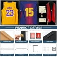 thumbnail image 4 of Shadow Box Frame, Jersey Frame, Display Case, Jersey Display Extra Large Frame 32’’ x 24’’ with Locks, Hangers, Velvet Pinboard, and Wall Mount for Jersey and Uniform (Set of 2), 4 of 6