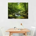 thumbnail image 2 of ARISTURING Canvas Print Wall Art River Through The Green Forest Nature Wilderness Photography Modern Art Rustic Scenic Colorful Multicolor for Living Room, Bedroom, Office - 20x16 inch, 2 of 4