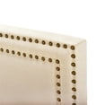 thumbnail image 3 of Cream Fabric Upholstered Twin Bed with Double Nail Head Trim, 3 of 10