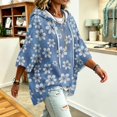 thumbnail image 5 of Women's Oversized 3/4 Sleeve Hoodie Pullover Hooded Drop Shoulder Sweatshirt Casual Trendy Fall Fashion Pullover Tops, 5 of 6