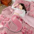 thumbnail image 4 of Castle Fairy Ribbon Bow Knot Personalized Initial S Bedding Comforter Set 7 Pieces for Preppy Child Teens,Cute Pink Bow-Tie Full Bedding Set,Dreamy Princess Bow Alphabet Fitted Sheet Flat Sheet, 4 of 8