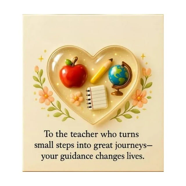 Heart Shaped Teacher Appreciation Acrylic Desktop Ornament For Classroom And Thank You Present