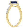 thumbnail image 2 of Dazzlingrock Collection 10K Heart Cut Blue Sapphire & Round White Diamond Heart Engagement Ring, Yellow Gold, Size 7, 2 of 3