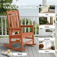 thumbnail image 5 of Oversized HDPE Outdoor Rocking Chair, All-Weather High Back Porch Rocker, 1-Pack, Orange, 5 of 7