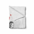 thumbnail image 2 of Bicycle Soft Flannel Fleece Blanket, Children Love Couple Cycling Together Soul Mates Valentines Sketchy Print, Cozy Plush for Indoor and Outdoor Use, 50" x 60", Black White Scarlet, by Ambesonne, 2 of 6