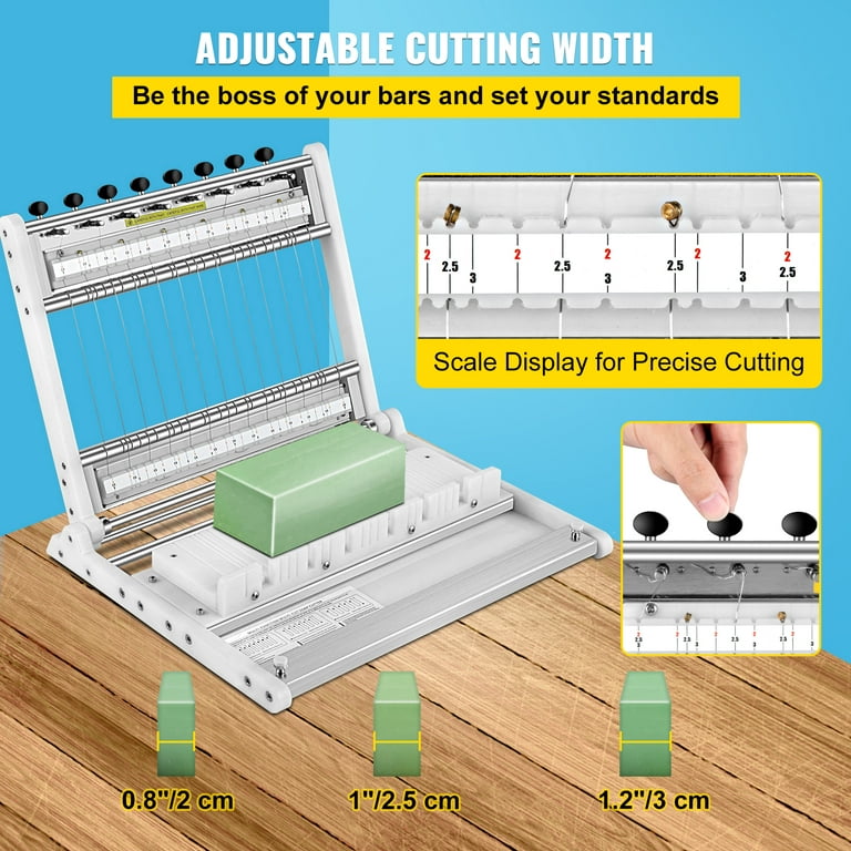 Soap Cutter, Cuts 1-15 Bars, 0.8/1/1.2 inch Adjustable Width