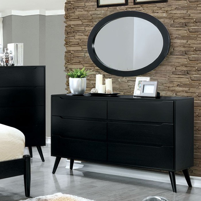 Minimal Style Mid Century Modish Wooden Dresser Black Walmart Com Walmart Com