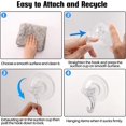 thumbnail image 2 of (3 Pack) Suction Cup Hooks for Shower, Reusable Strong(7lbs Max) Clear Vacuum Wall Hanger for Bothromm, 2 of 5