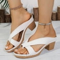 thumbnail image 2 of Women's Orthopedic Arch Support Chunky Heel Sandals 2026 Summer Comfort Slip-On Wedge Flip Flops Casual Party Vacation Beach Wedding Heeled Shoes, 37, 2 of 6