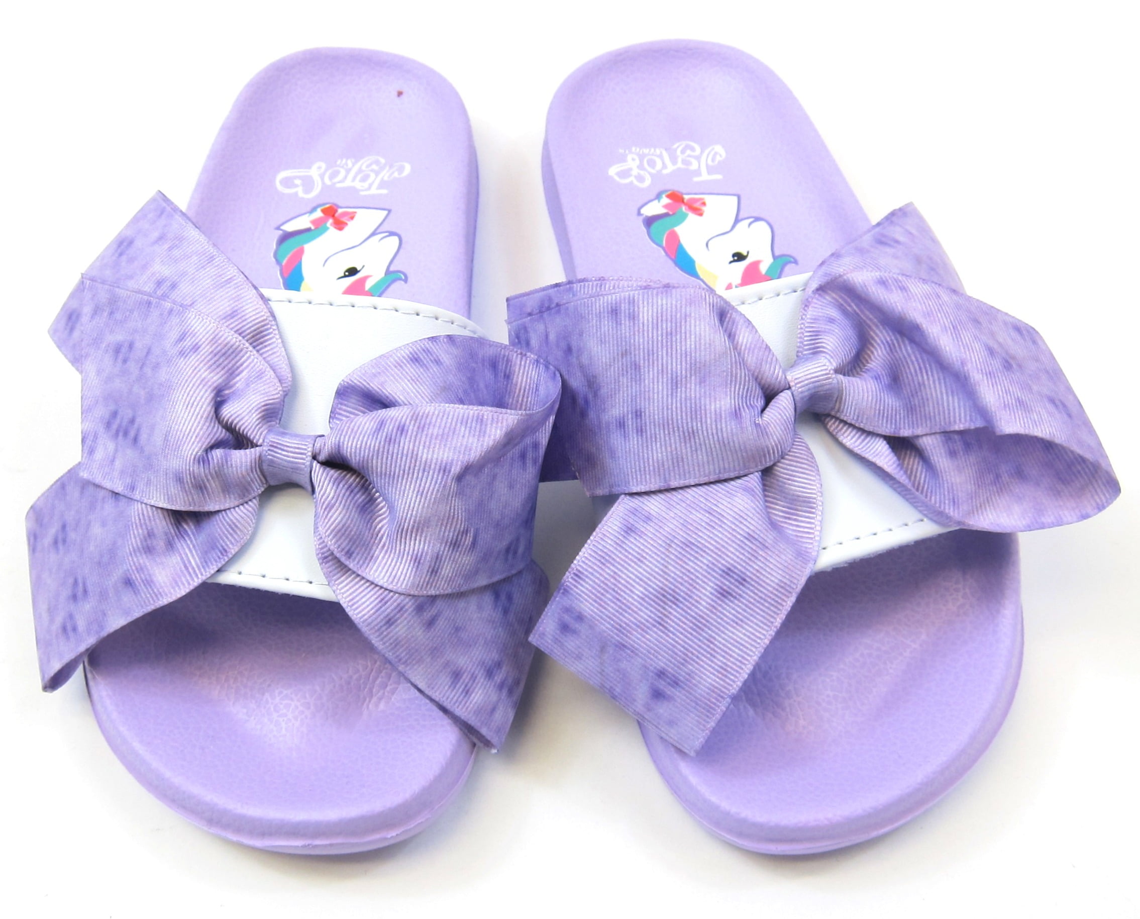 Girls Cute Summer Slide Slip on Sandals Jojo Siwa Pink Rainbow Unicorn Size 13-5